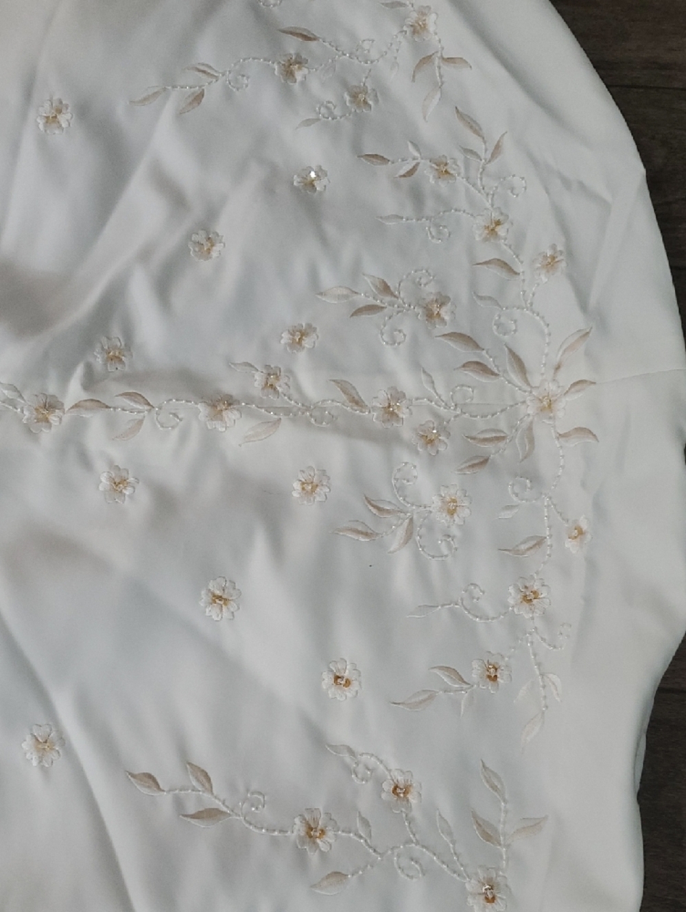 Classic White Bridal Gown with Corset Bodice and Chapel Train - Picture 8 of 16